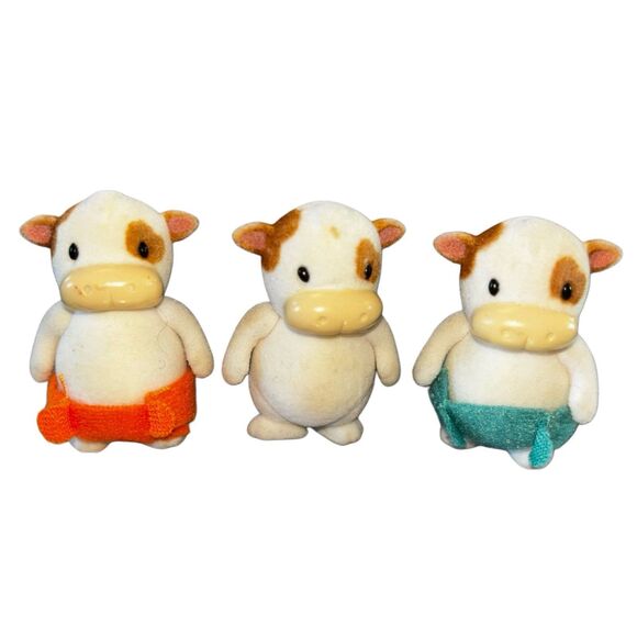 LI’L WOODZEEZ Famileez FitzMoo Cow Dollhouse Family Figures Figurine Set Toy Lot - Picture 8 of 8